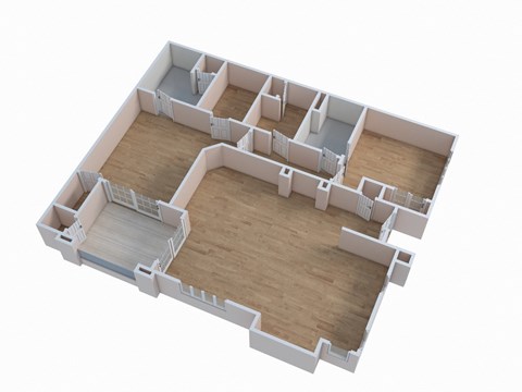an overhead view of a floor plan of a home